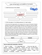 English Worksheet: Internet Benefits and Drawbacks - Guided Writing - 9th Form
