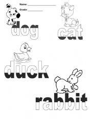 English Worksheet: The animals