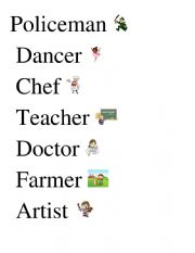 English Worksheet: Professions