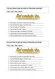 English Worksheet: Have to_find somebody who