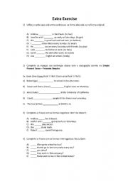 English Worksheet: extra exercise