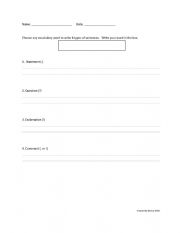 English Worksheet: Vocabulary