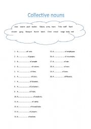 collective nouns esl worksheet by amidk