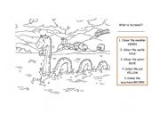 English Worksheet: Color nessy small kids