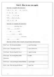 English Worksheet: Greeting