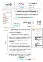 English Worksheet: Letter�s Structure Worksheet