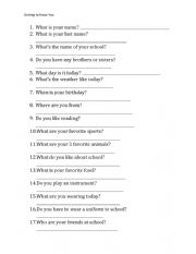 English Worksheet: Getting to know you