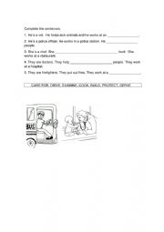 English Worksheet: Prefession 