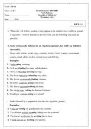 English Worksheet: Gerunds Vs Infinitives