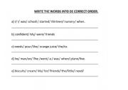 English Worksheet: WORD ORDER
