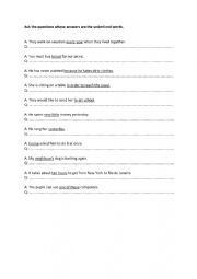 English Worksheet: Making questions