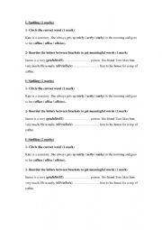 English Worksheet: a spelling task
