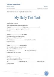 English Worksheet: My Daily Tick Tock
