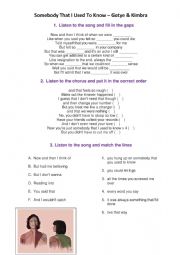 English Worksheet: Somebody That I Used to Know