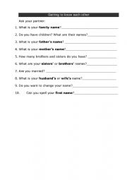 English Worksheet: Personal infromation and Possessive S