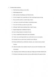 English Worksheet: Conjunction exercise
