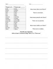 English Worksheet: There is There are