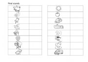 English Worksheet: Final sound - i, n, p, g, o