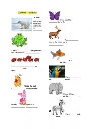 Colours + animals vocabulary