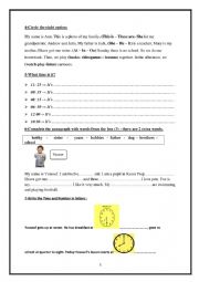 English Worksheet: remedial work 7th grade (part II)
