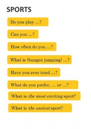 English Worksheet: Sports - questions for interactive forum