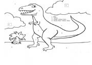 English Worksheet: Dinosaur Coloring