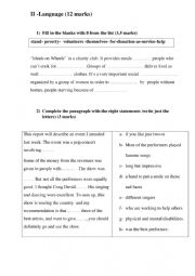 English worksheet: language tasks for 9th formers