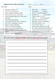 English Worksheet: English for tour guides and tourists