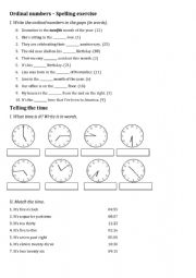 Dates worksheets