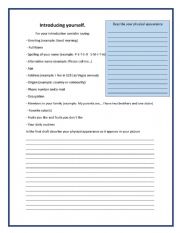 English Worksheet: Introducing yourself (PII)