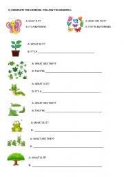 English Worksheet: What is it, what are they