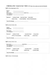 English Worksheet: Bullying / video worksheet