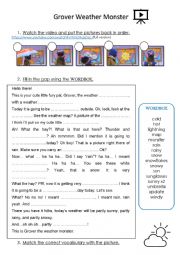 English Worksheet: Grover The Weather Monster