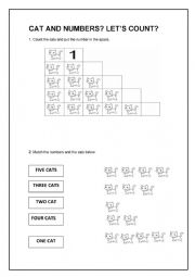 English Worksheet: Count the cats.