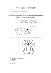 English Worksheet: favorite pet