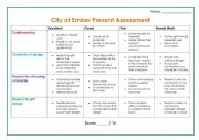 English Worksheet: City of Ember Literature 