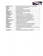 English Worksheet: Vovabulary shops