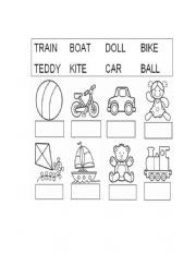 English Worksheet: my toys 