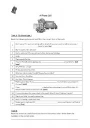 English Worksheet: phone calls