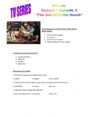 English Worksheet: Friends Season 1 Episode 3