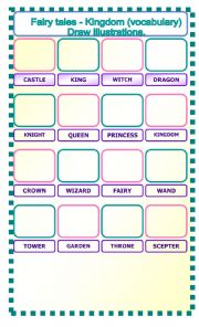 English Worksheet: Fairy tales - Kingdom (vocabulary)