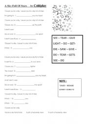 English Worksheet: A sky full of stars by coldplay