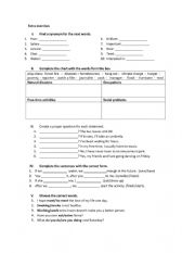 English Worksheet: Exercise vocabulary and grammar