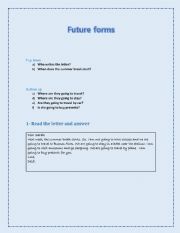 English Worksheet: WILL OR GOING TO? 