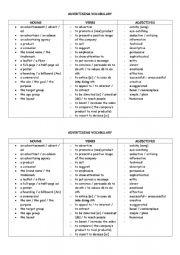 English Worksheet: Advertising vocabulary
