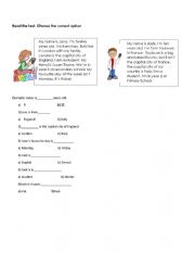 English Worksheet: Read the text