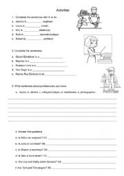 English Worksheet: Activities related to JOBS