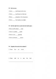 English Worksheet: there is and there are 