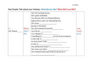 English Worksheet: Talk about your holidays - liked / didn�t like