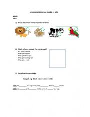 English Worksheet: ANIMALS